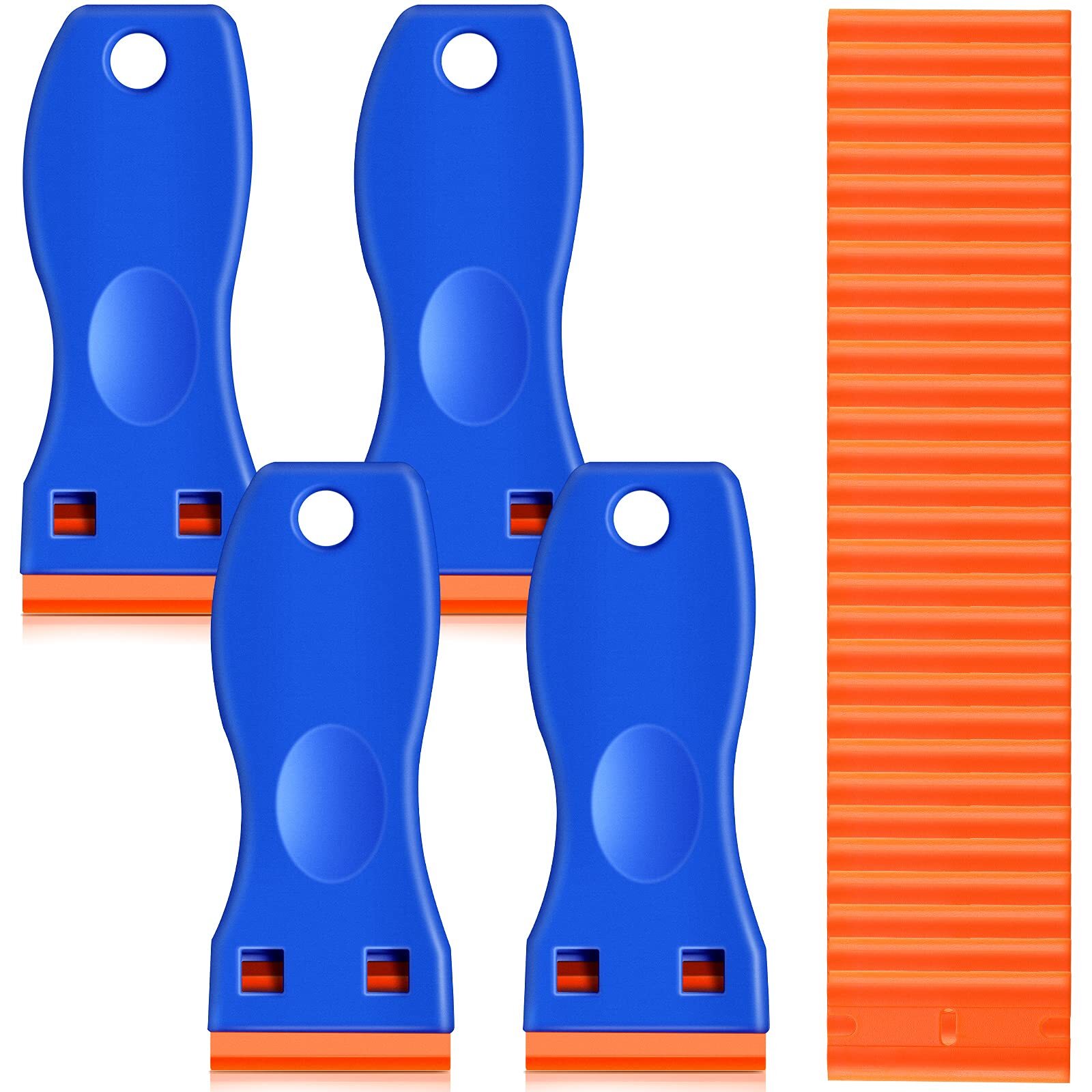 4 Raspador De Cuchillas De Afeitar De Plastico Y 100 Cuchillas, Herramienta P -
