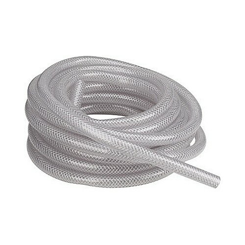10 Feet of 1/4" Reinforced Vinyl Tubing, Clear Braid Reinforced, Made in USA