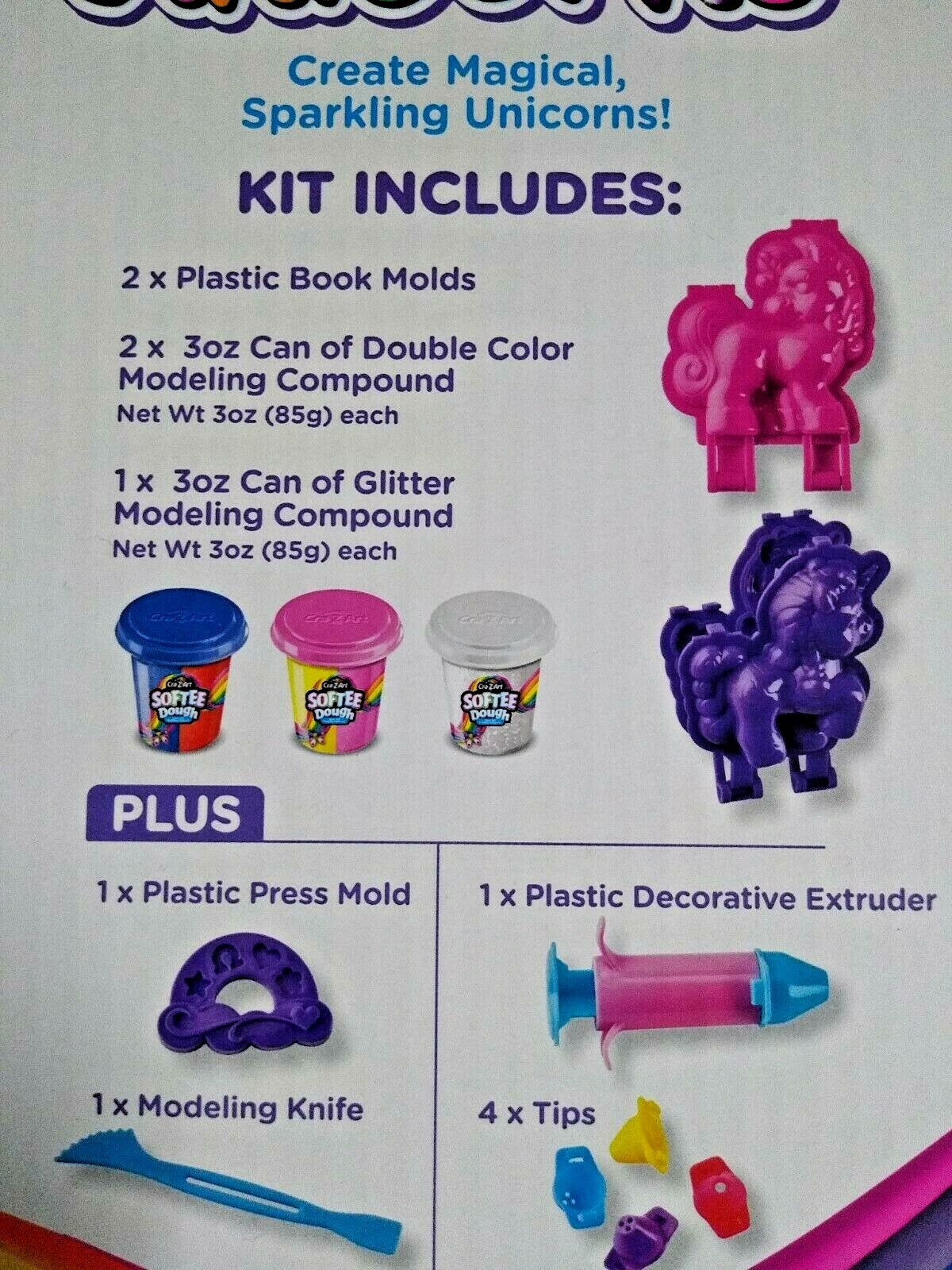 Cra-Z-Art Softee Dough Sparkling Unicorns - children's toy craft kit