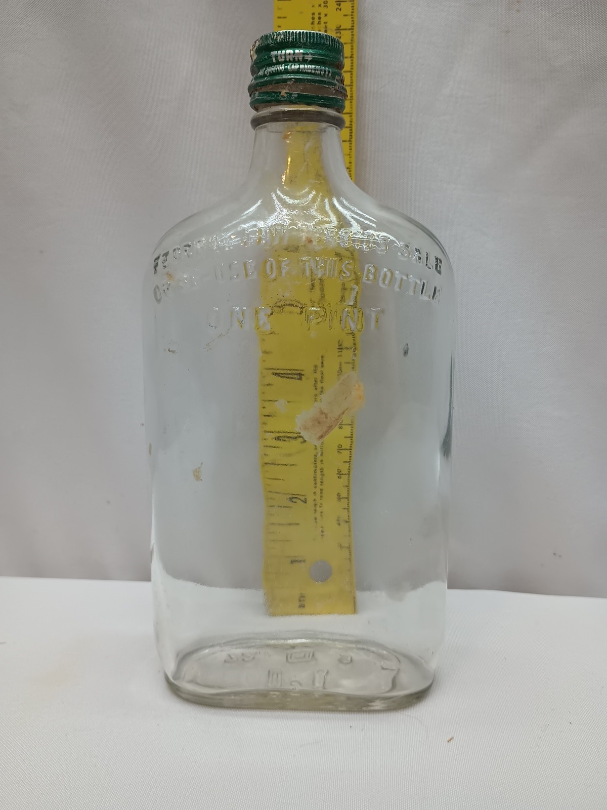 Vintage Prohibition Liquor Bottle Federal Law Forbids Sale Cut Glass Decorative