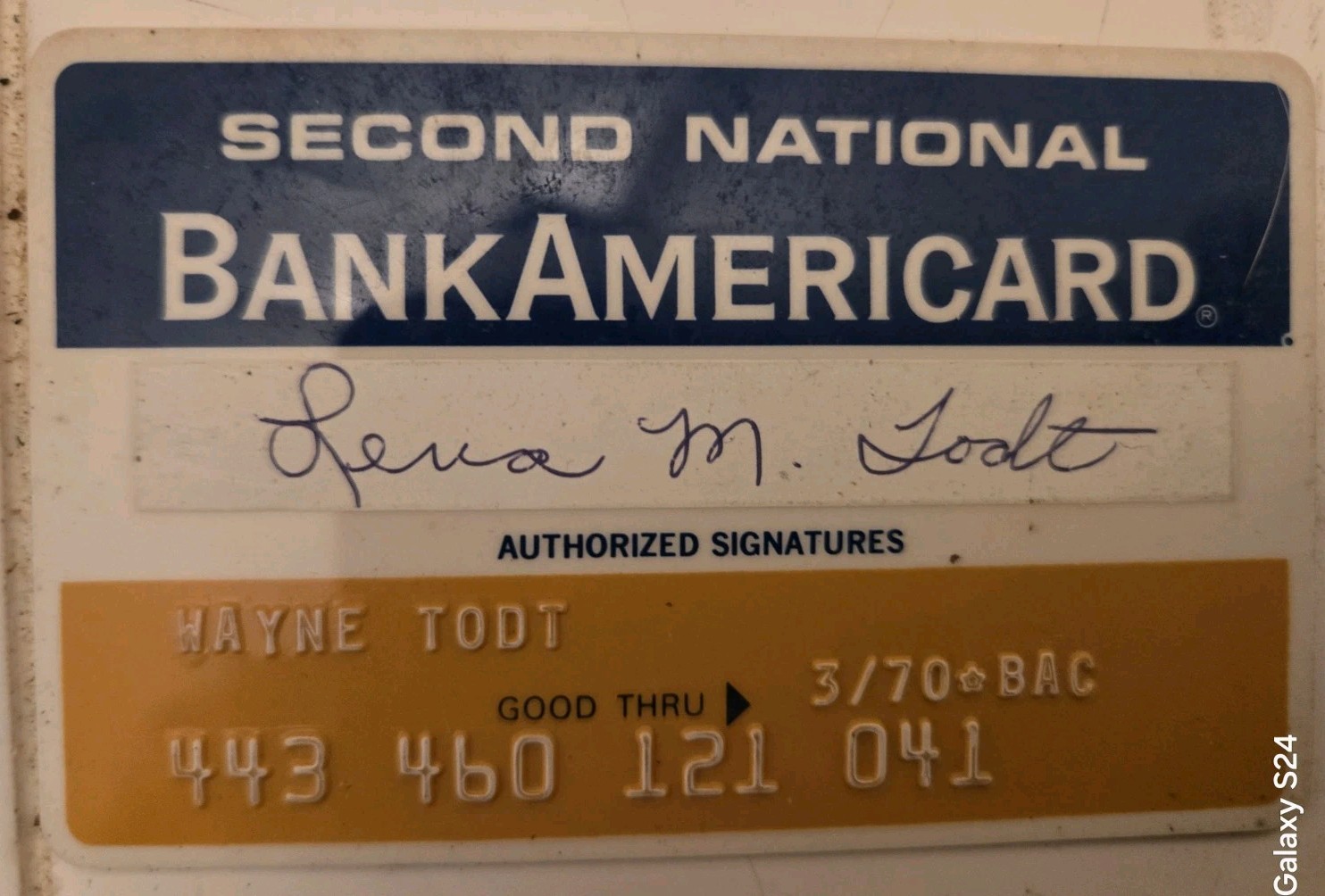 SECOND National Bank Of Hamilton OHIO BankAmericard credit card exp 1970