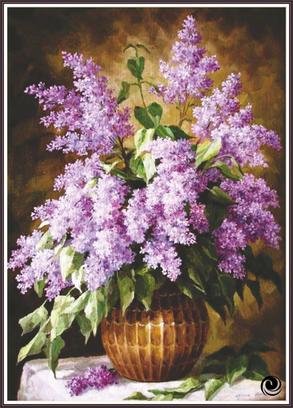 Beautiful lilacs Still life with 669 Chart Counted Cross Stitch Pattern DMC