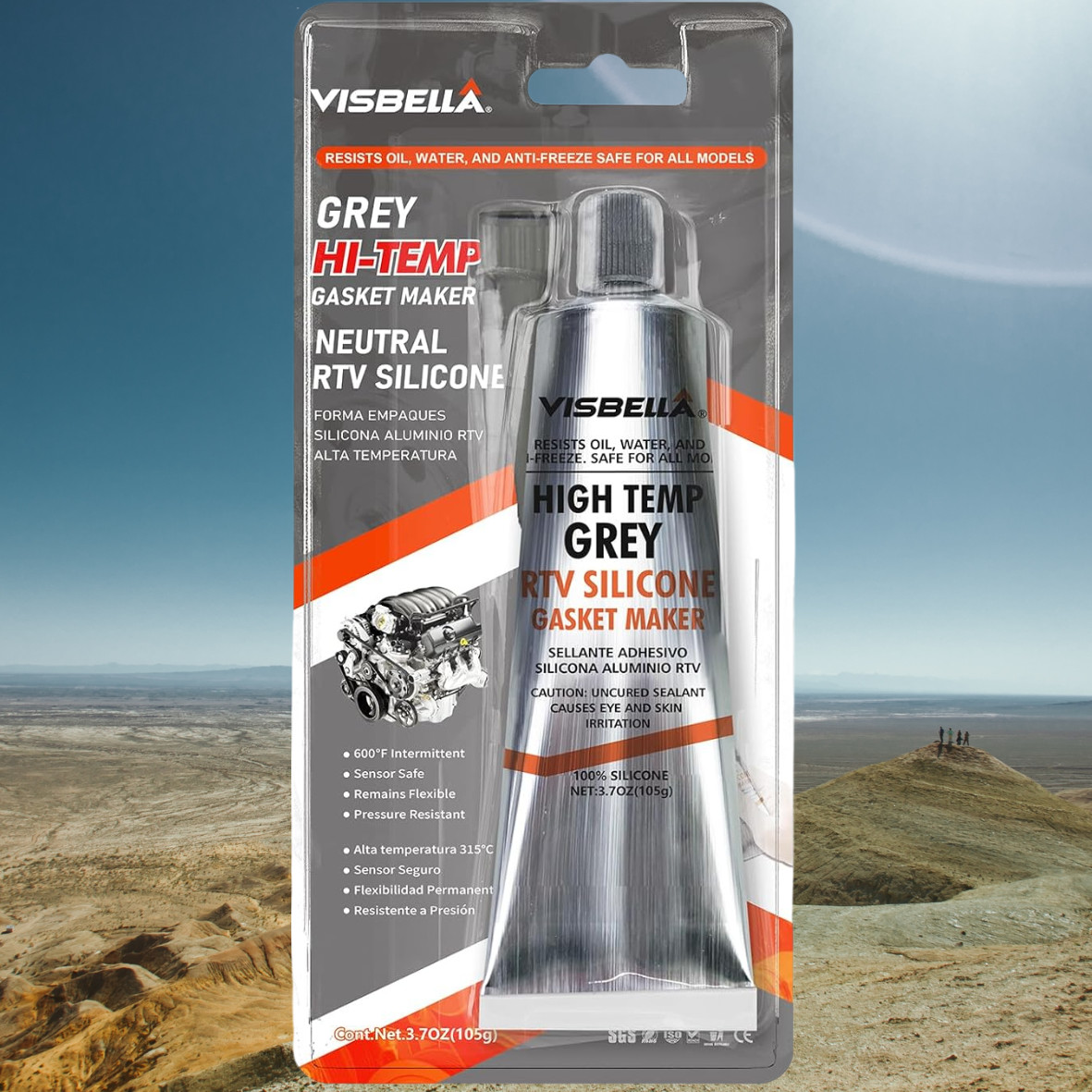 RTV Silicone Gasket Maker Grey High Temp Sealant 105g Fit Engine Transmission Pa
