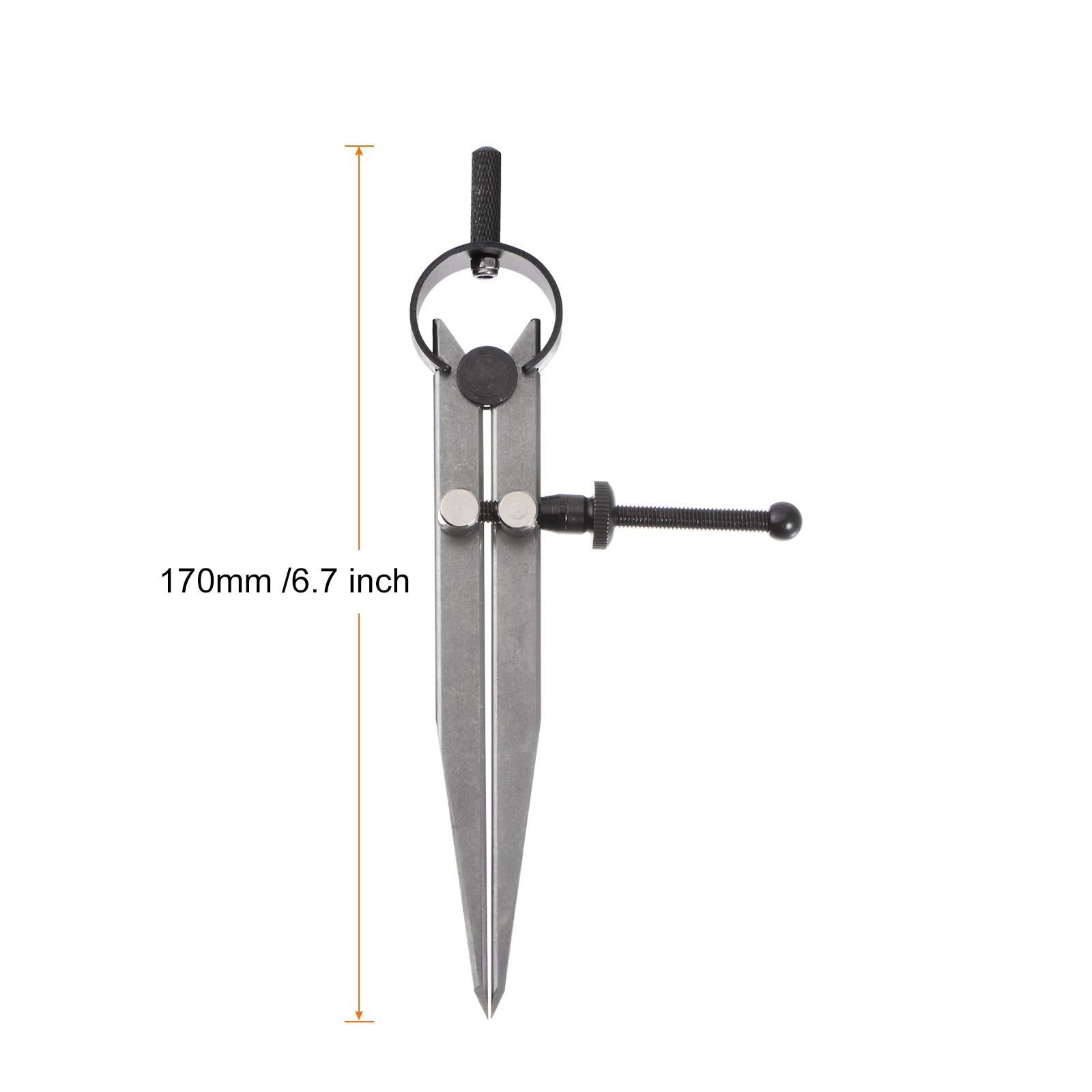 Spring Joint Caliper 5" 125mm Spring Divider Caliper with Solid Nut, Flat Leg