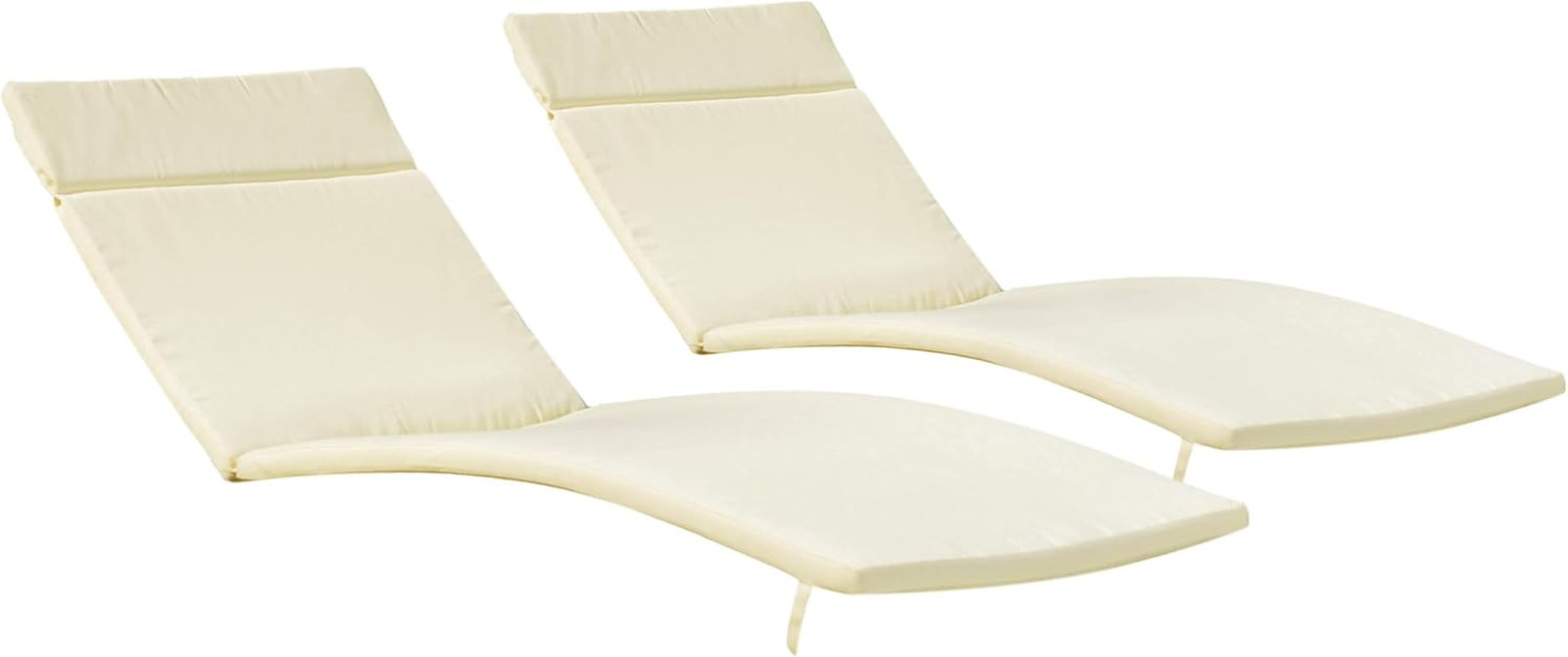 Beige Lakeport Outdoor Chaise Lounge Cushions - Set of 2 for Comfort