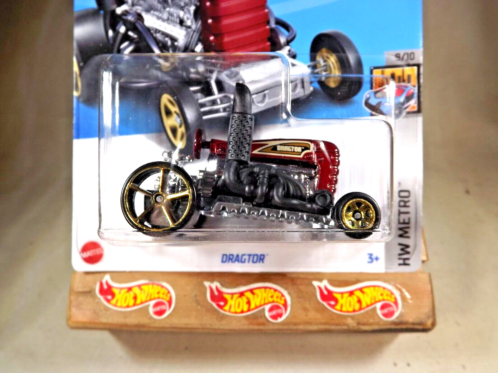 2024 Hot Wheels #176 HW Metro 9/10 DRAGTOR Maroon w/Gold OH5-5 Spoke Wheels