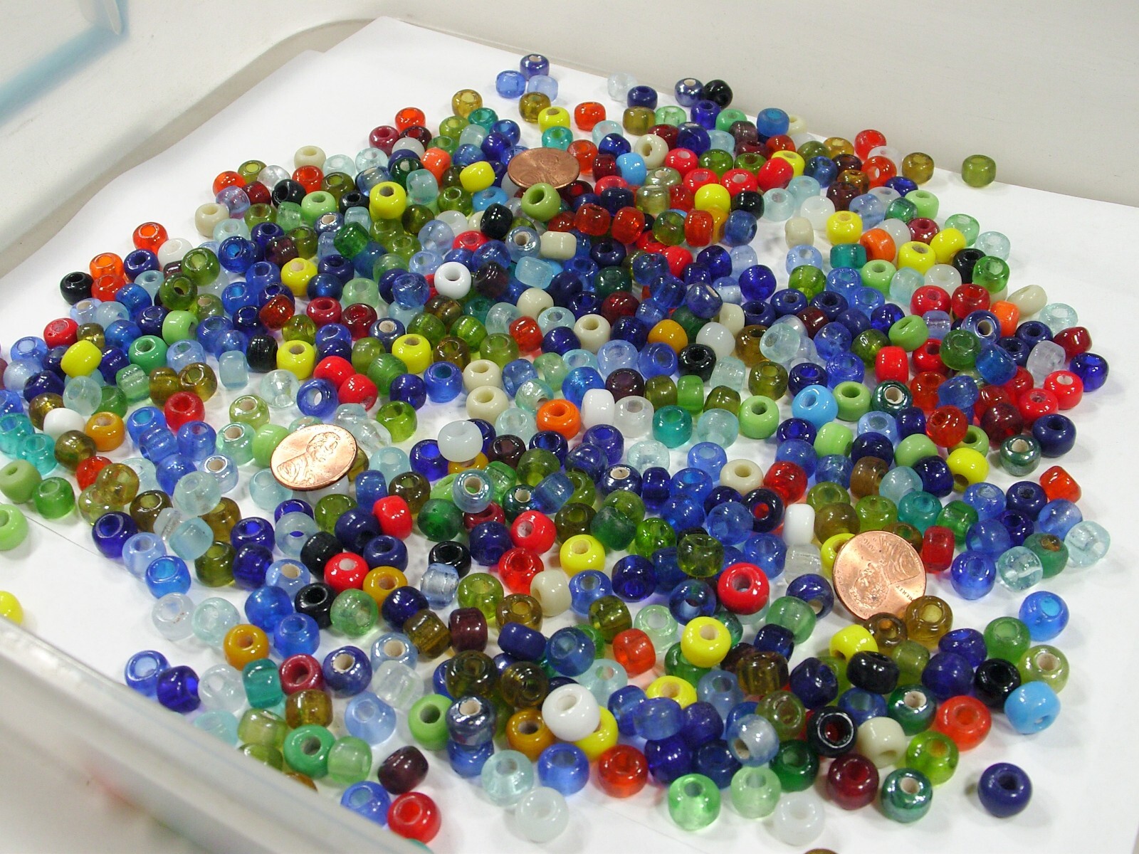 2 Pounds Luster (6mm x 9mm) India Handmade Glass Pony Beads (BNT-97B)⭐