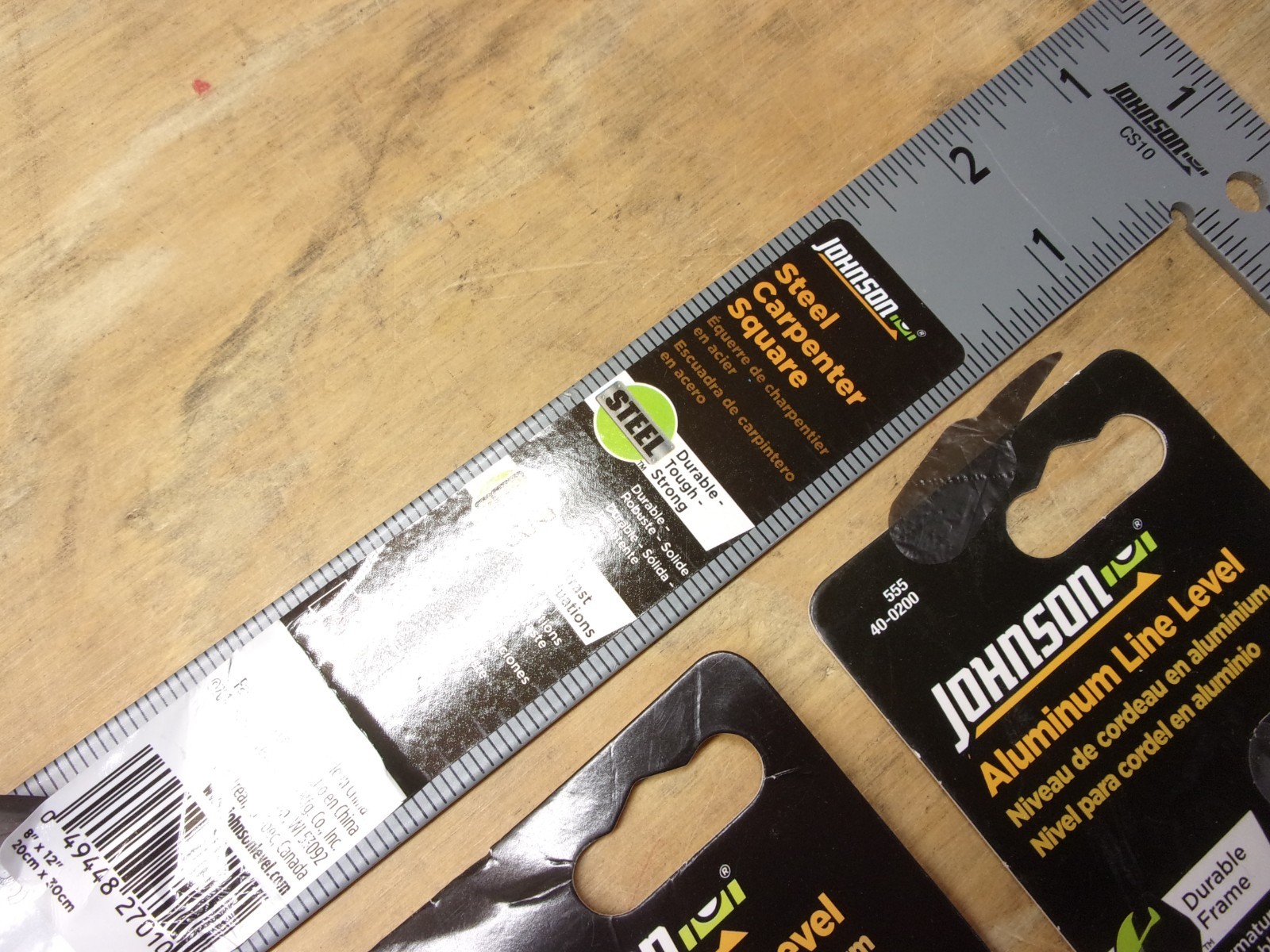 7pc. SET JOHNSON SQUARE, TORPEDO AND LINE LEVELS ..