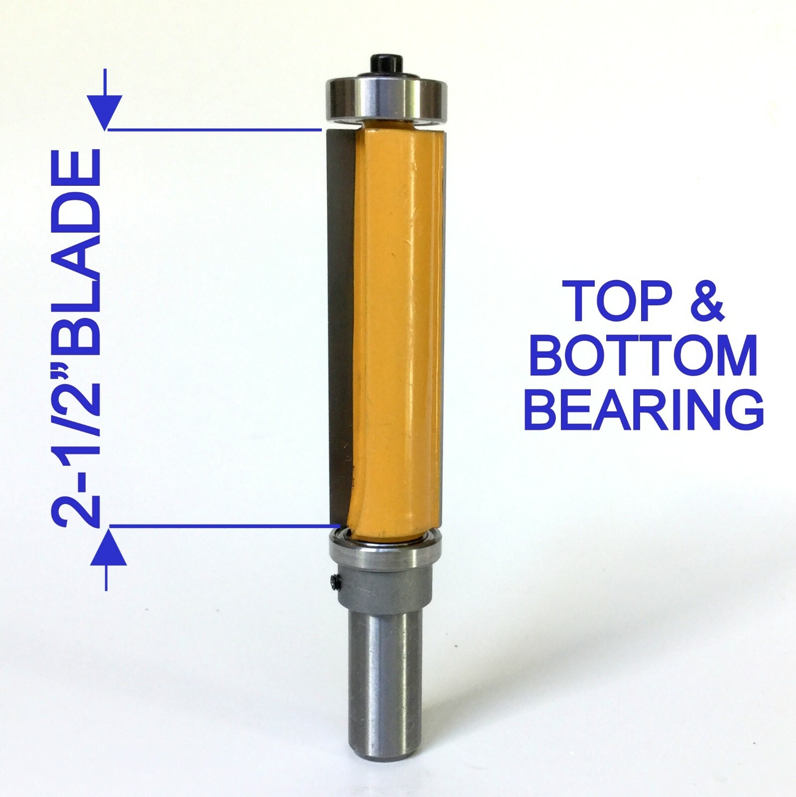 1pc 1/2 SH 2-1/2" Extra Long Trim Pattern Top&Bottom Bearings Router Bit S