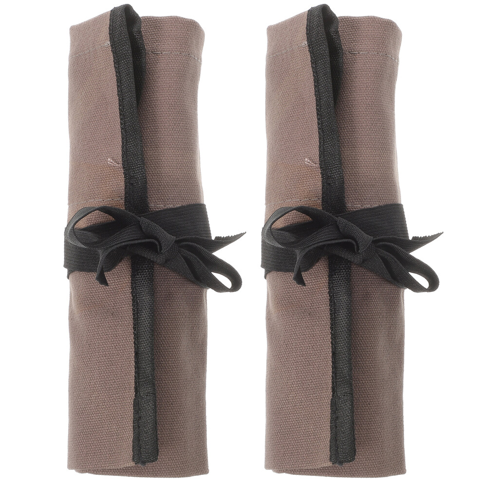 2 Pcs Heavy Duty Canvas Chisel Bag Multi-functional Tool Pocket Organizer