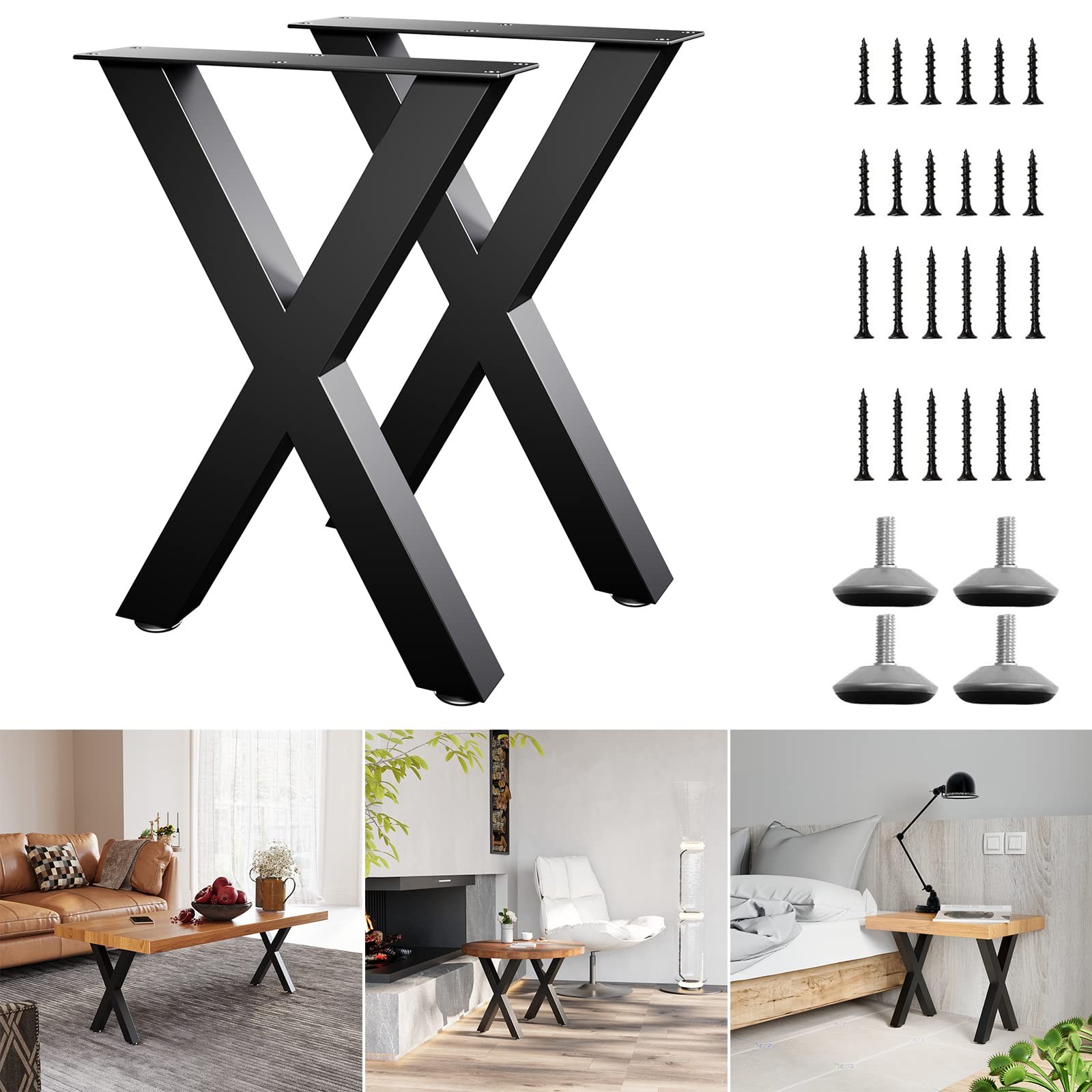 Bench Legs 16 Inch, X-Shaped Metal Coffee 16" X 11", Table 5