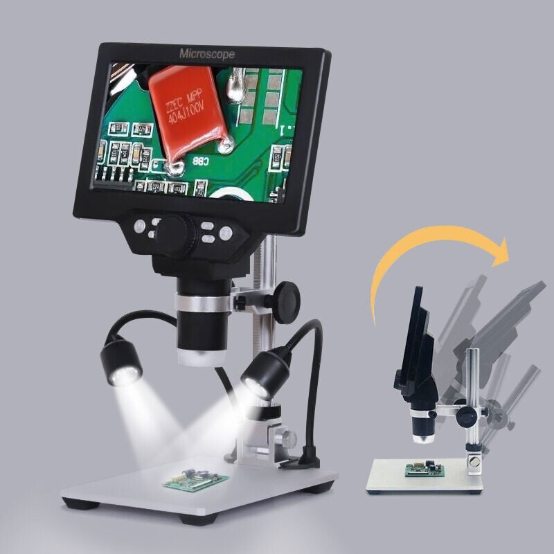G1200D 12MP 1-1200X HD Digital Microscope Camera Built-in Battery & 7" Screen