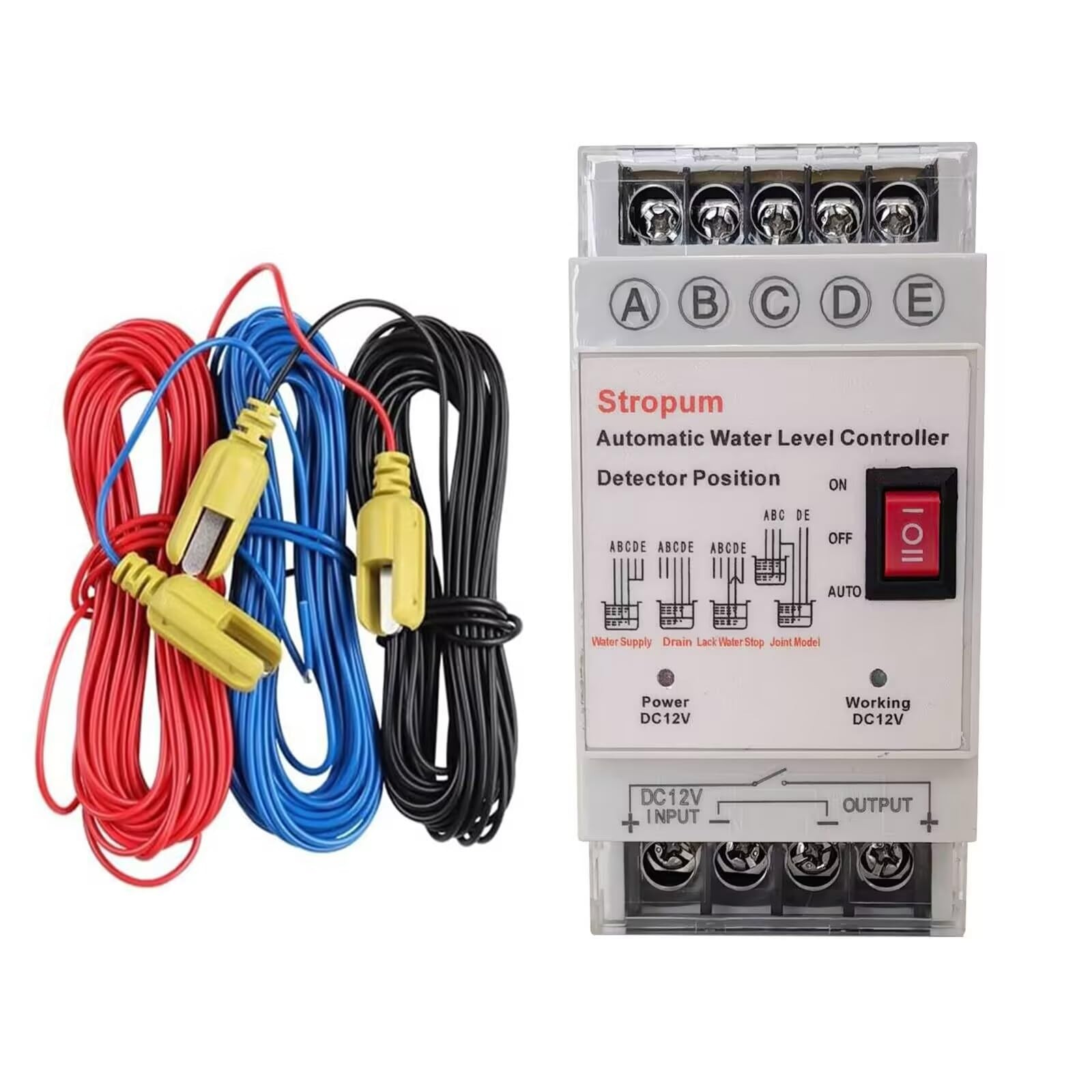 DC 12V Automatic Water Level Controller Liquid Level Sensor Detector Pump Flo...