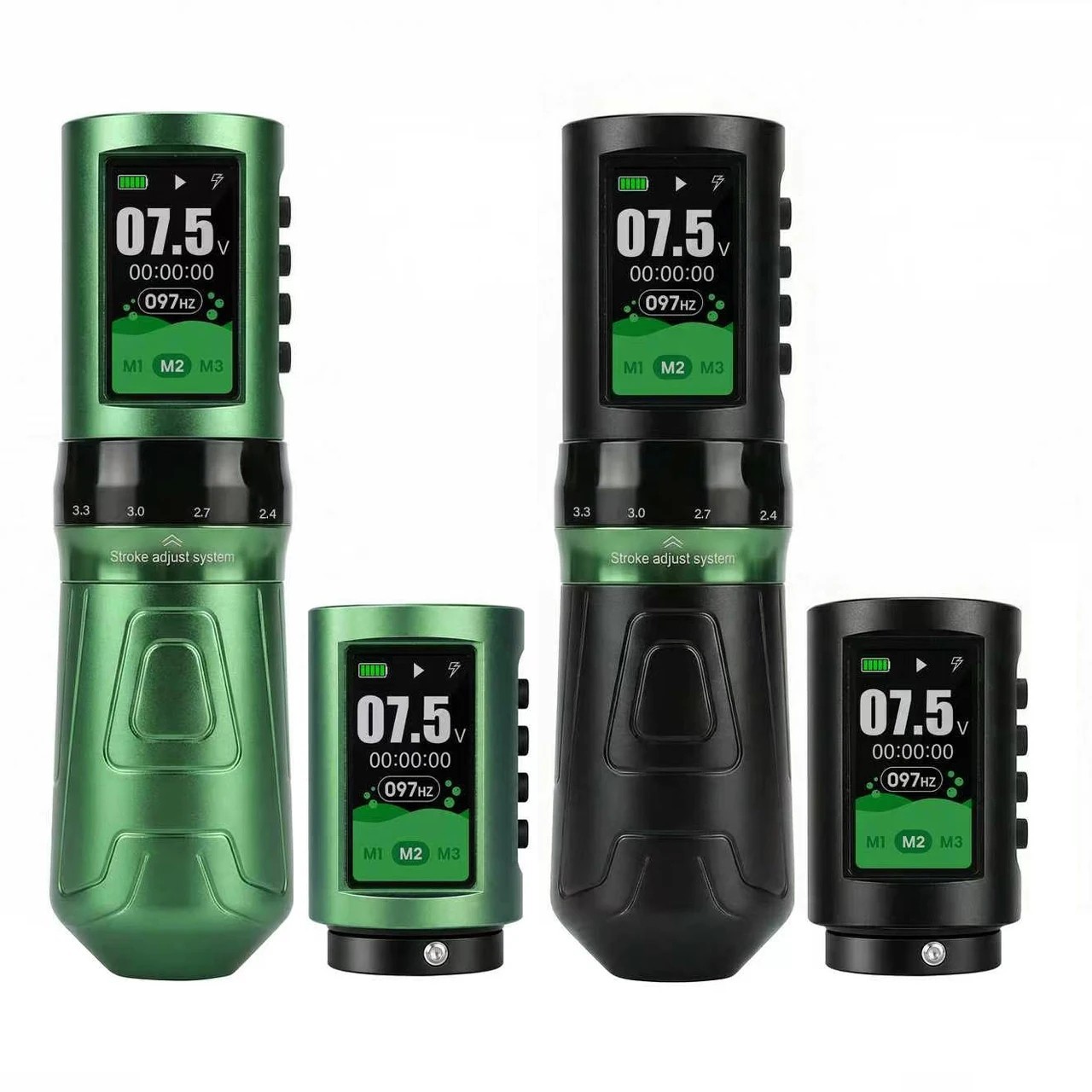 DM Greenior Wireless Adjustable Stroke Tattoo Machine 1800mAh Powerful Battery