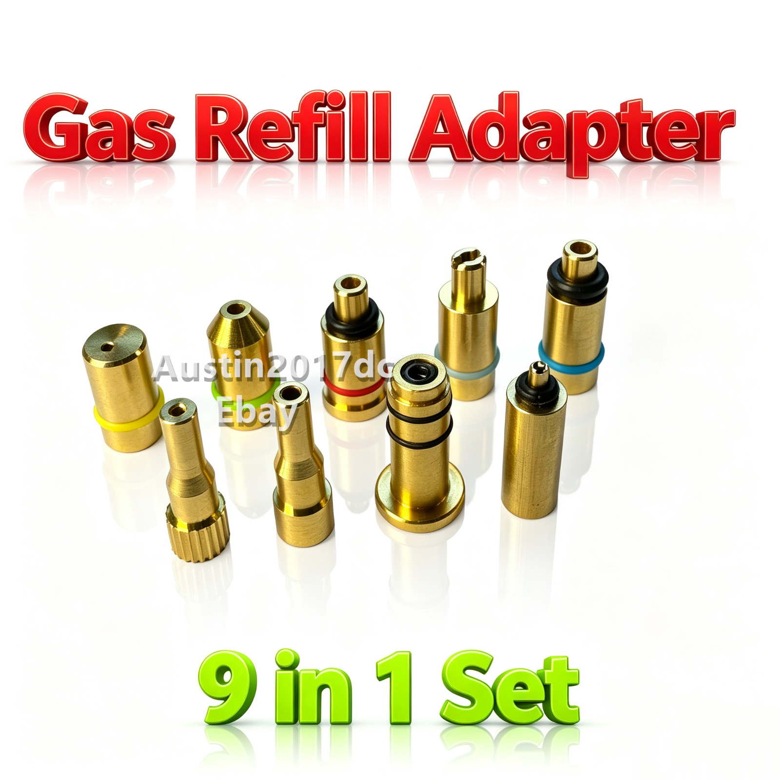Antique Lighter Gas Refill Adapter 9 in 1 Set Dupont Dunhill BIC Clipper etc