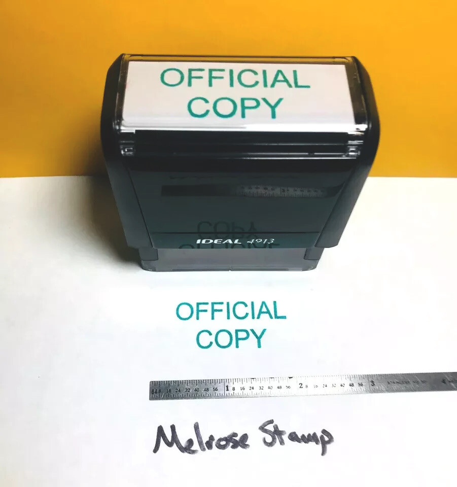 Official Copy Rubber Stamp Green Ink Self Inking Ideal 4913