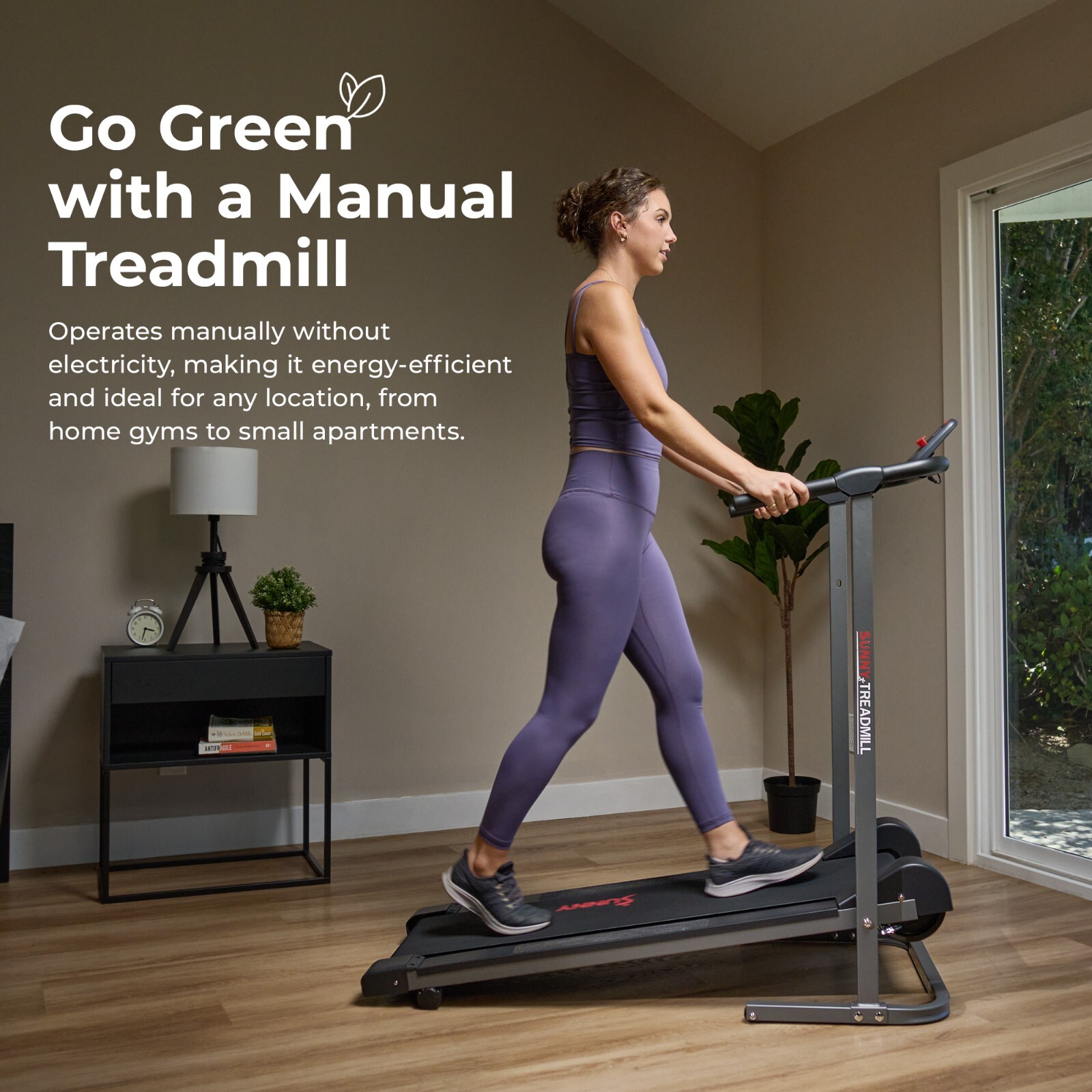 Smart Manual Walking Treadmill Portable Compact Foldable Bluetooth Non-Slip Run