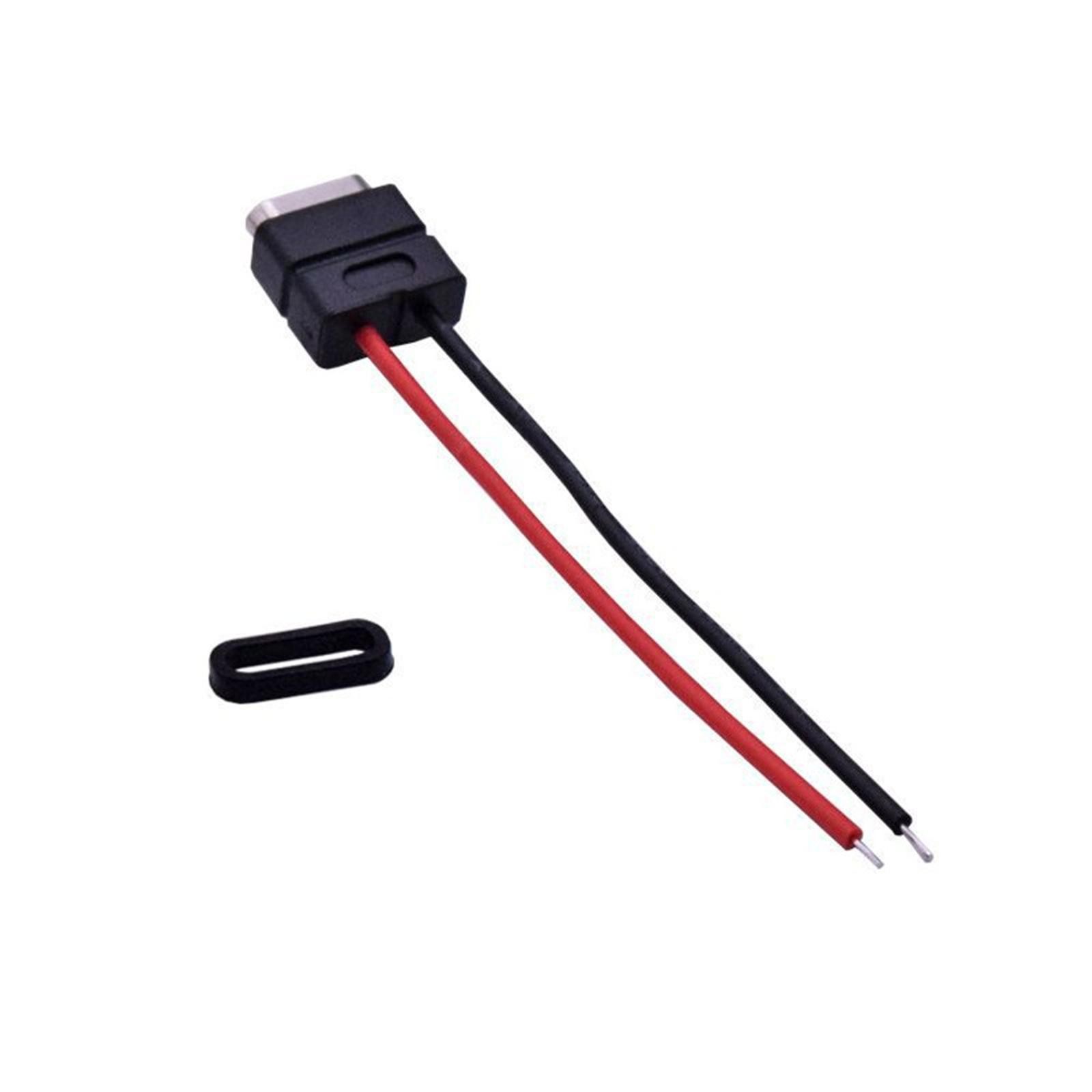 2 Pin USB 2.0 Type-C Connector Welding Wire Waterproof Female Socket Charging d