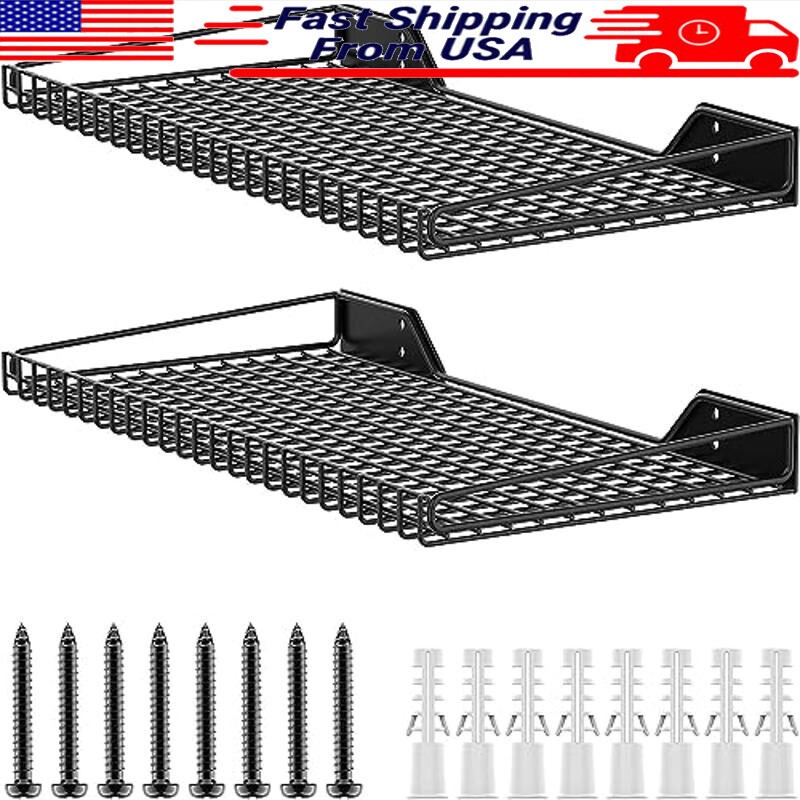 2 Pack Heavy Duty Wall Mounted Garage Shelves Organize & Maximize Space New