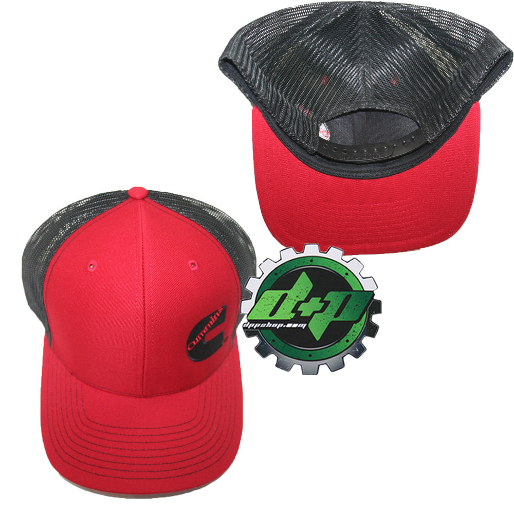 Cummins trucker hat ball mesh richardson red w/ black snap back cummings