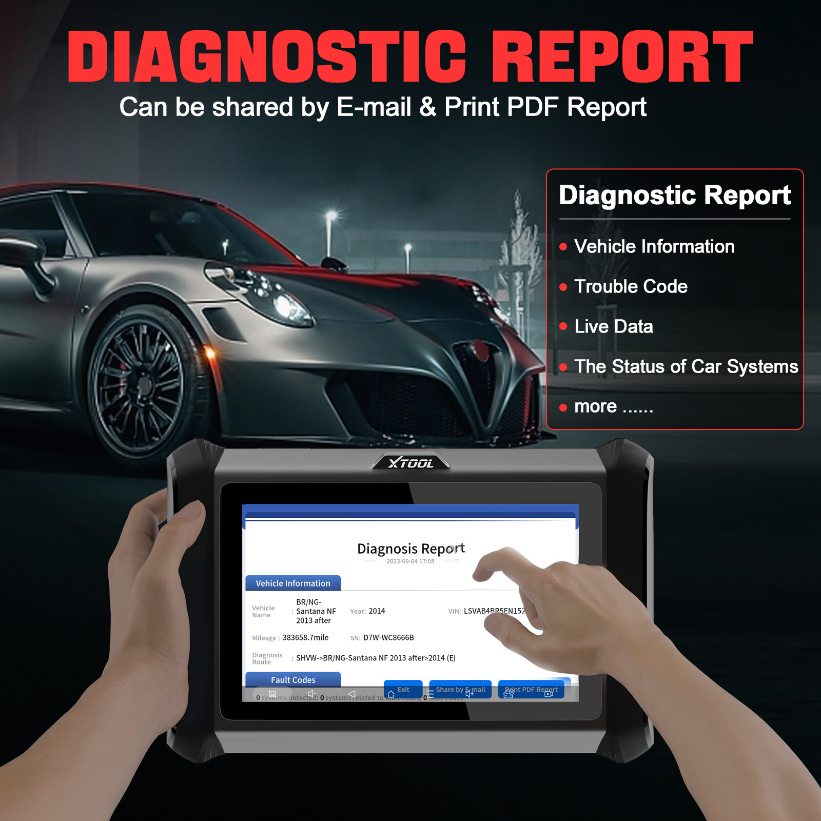 XTOOL D7W WIFI Wireless Auto Diagnostic Scan Tool Full System E.CU Coding DoIP