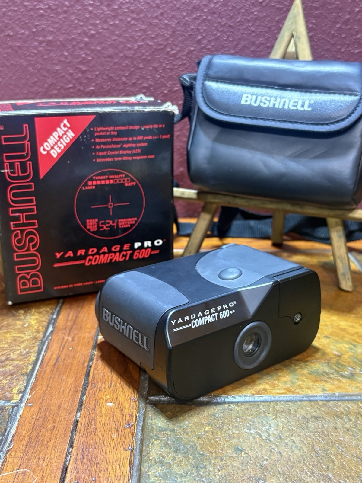 Bushnell Yardage Pro Compact 600 Laser Rangefinder & Case - Tested Working EUC