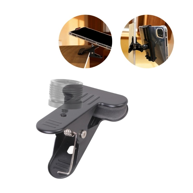 Durability Iron Clamp 4.50cm Grip Capacity 1/4 Threaded Mount for Camera LED
