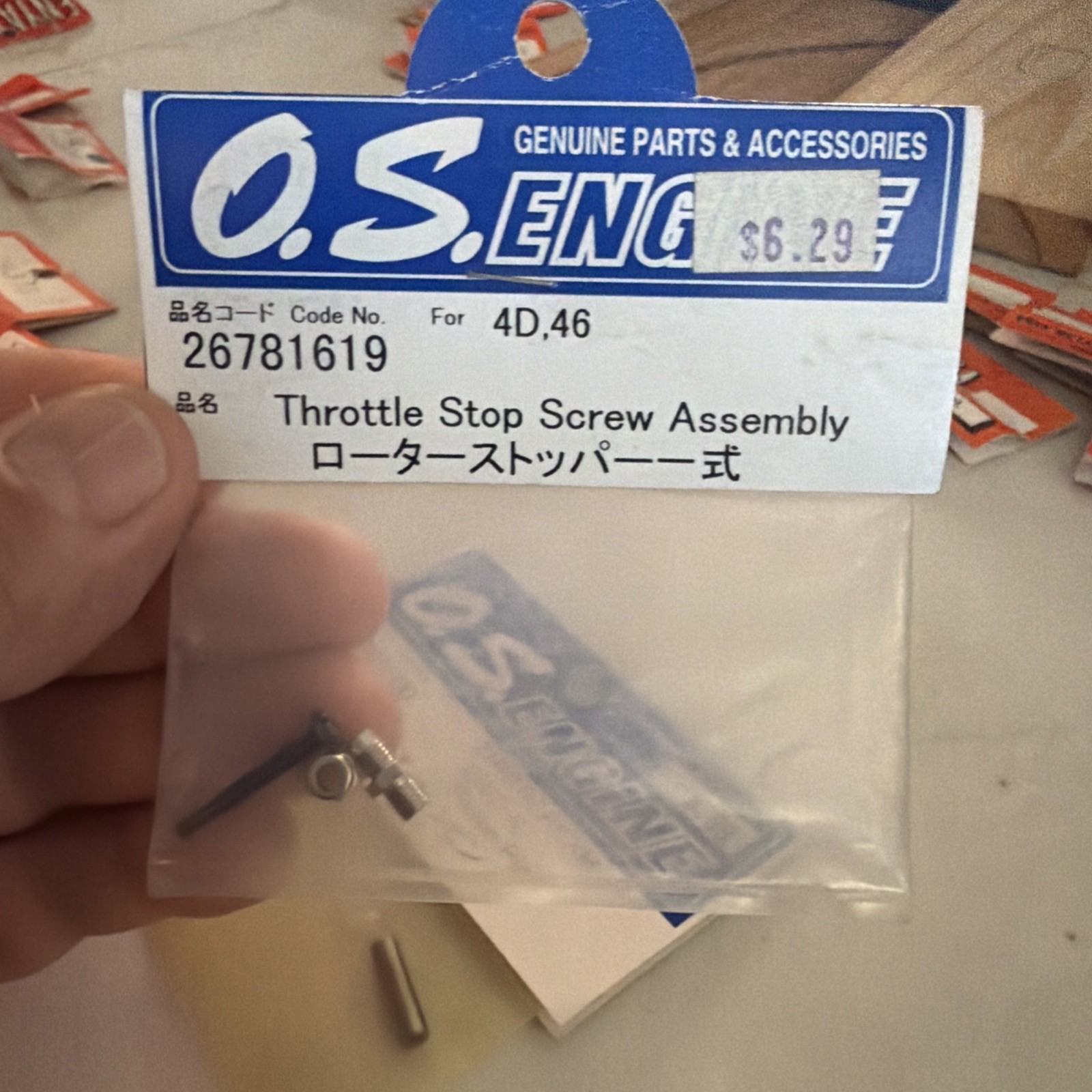 OS Throttle Stop Screw Assembly 4D, 46 Part Number 26781619 ￼