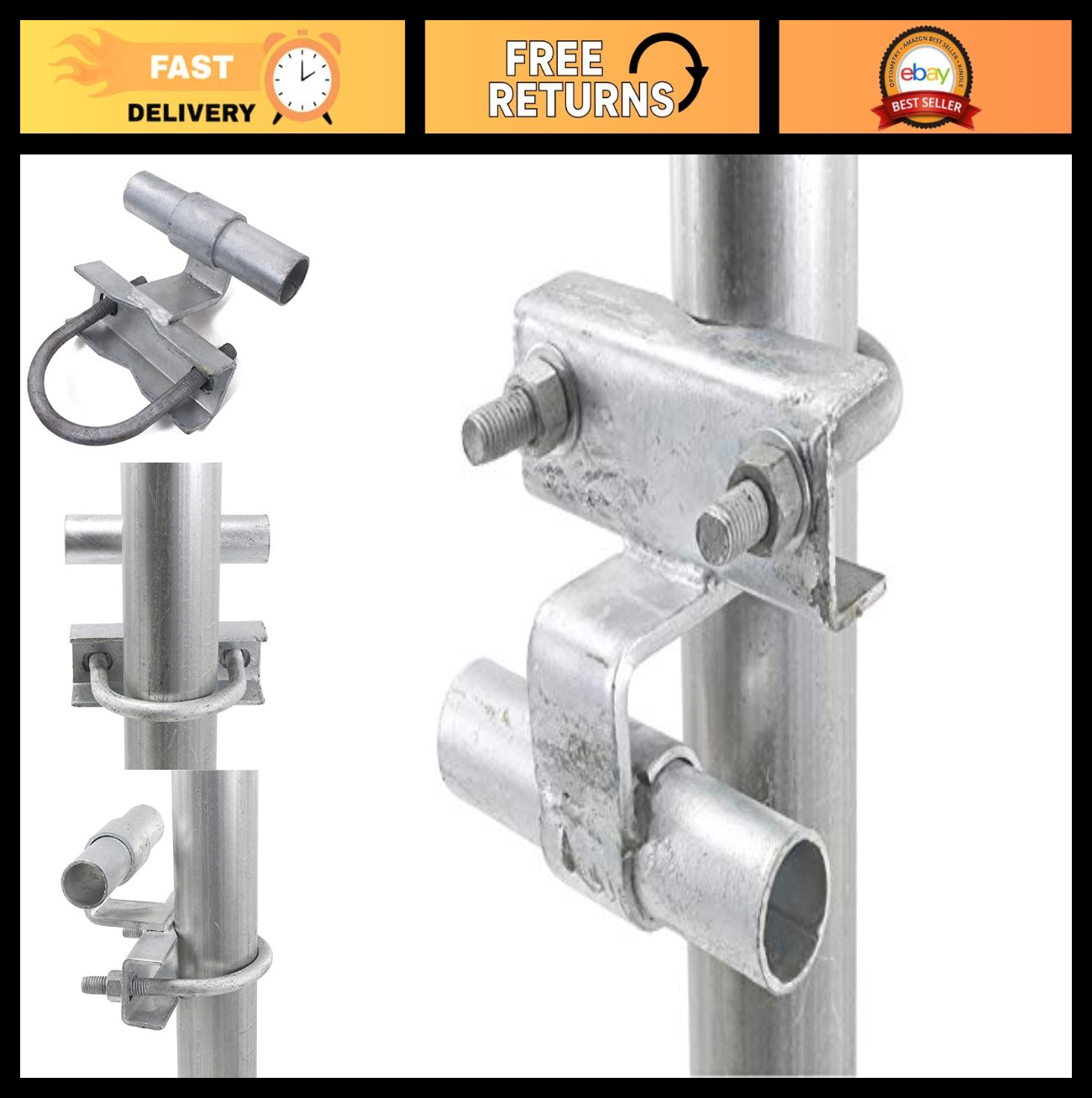 Universal Chain Link Fence Rolling Gate Track Bracket - Heavy-Duty, Adjustable S