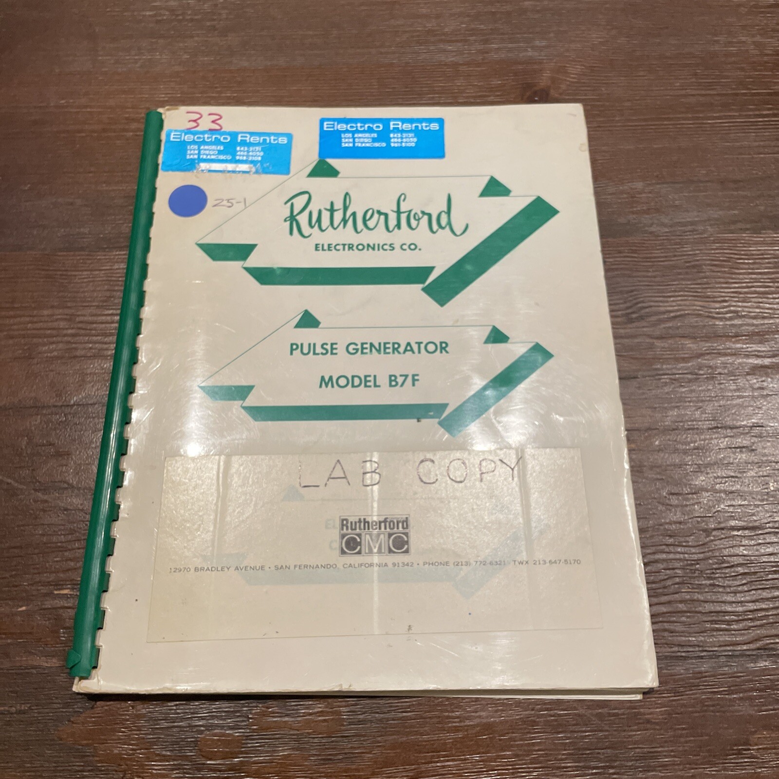 Rutherford Electronics Model B7F Pulse Generator 500-11/65 PN 9207063
