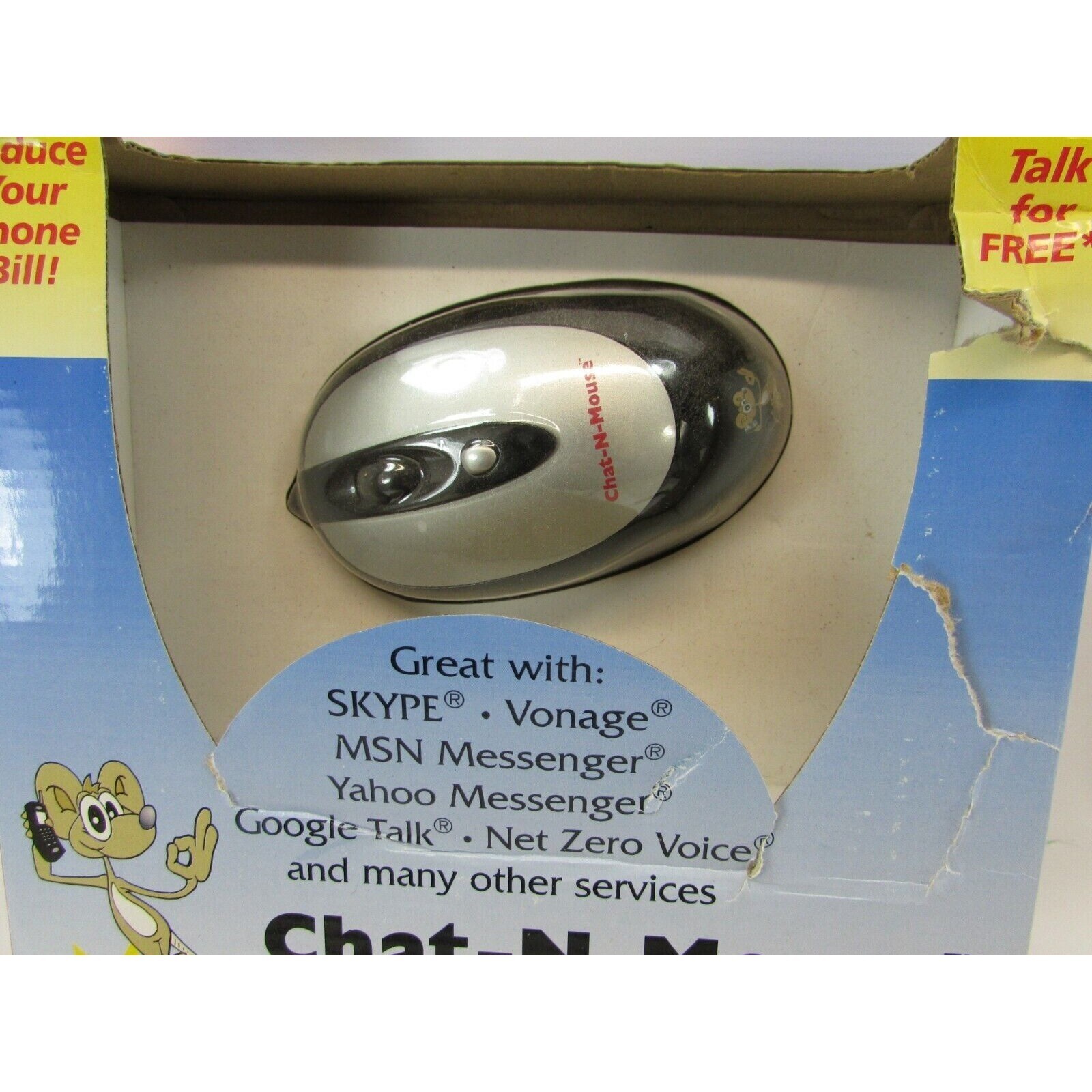 Vintage Serefex Chat N Mouse Optical Mouse With Internet Microphone 32267