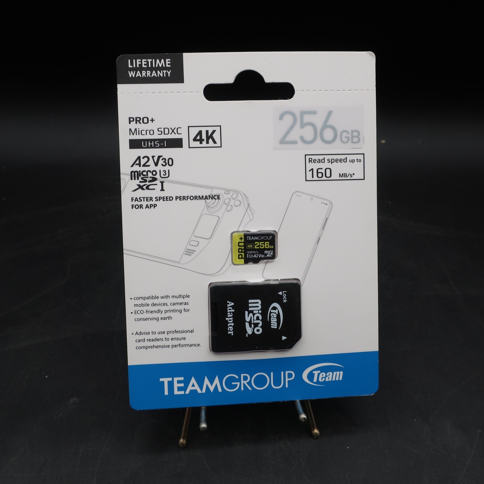 TEAMGROUP Pro Plus 256GB Micro SDXC UHS-I A2 V30 High Speed 4K Shooting
