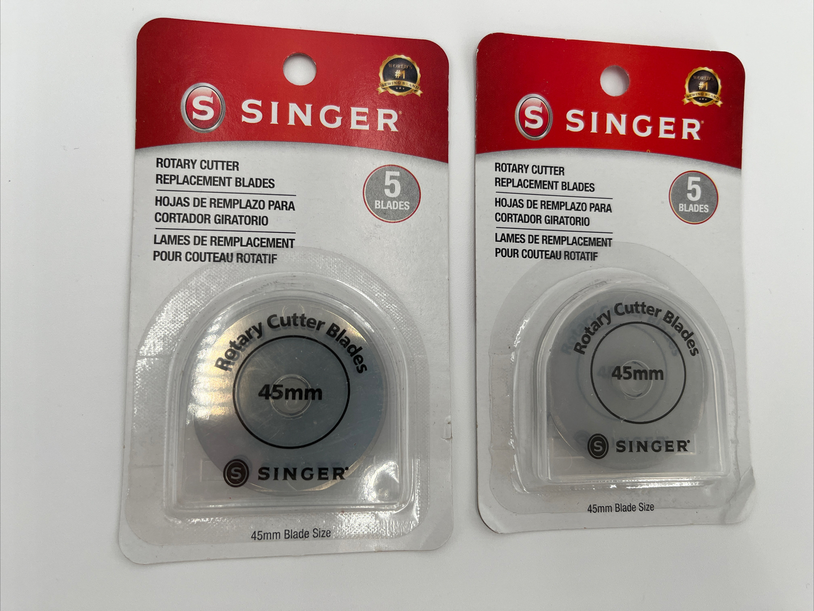 Lot 2 Pack- Singer Rotary Cutter Replacement Blades 45 mm 5 Pack 07147-Total 10