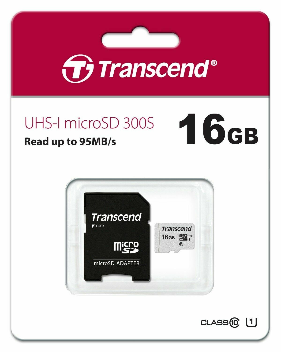 Transcend Micro SDHC 16GB Class 10 Memory + Adapter for Tablets Android Phone