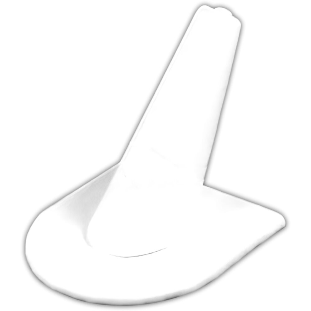 White Faux Leather Ring Finger Jewelry Display Showcase 2"