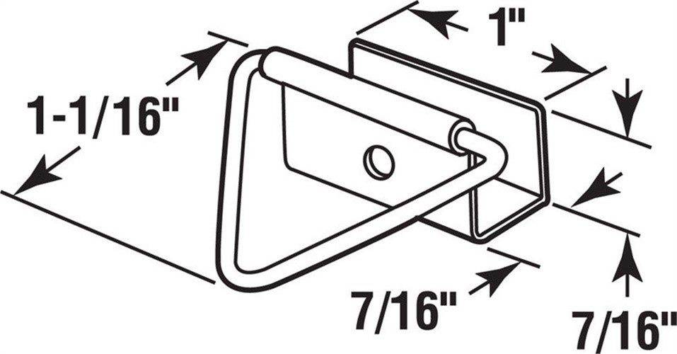 Prime-Line 181582 Mill Aluminum Interior Specialty Bottom Latches 1.06 H in.