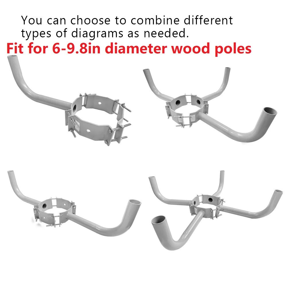 6-9.8in Wrap Around Wood Pole Brackets for Slip Fit Mount LED Flood Area Light