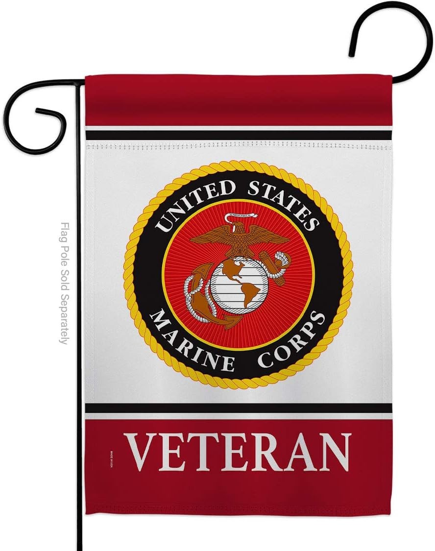Marine Corps Veteran Garden Flag - Armed Forces USMC Semper Fi United State Amer