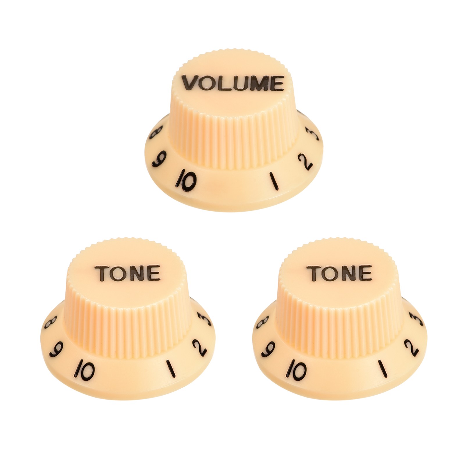 Speed Control Knobs 1Volume 2Tone Cream with Black Characters