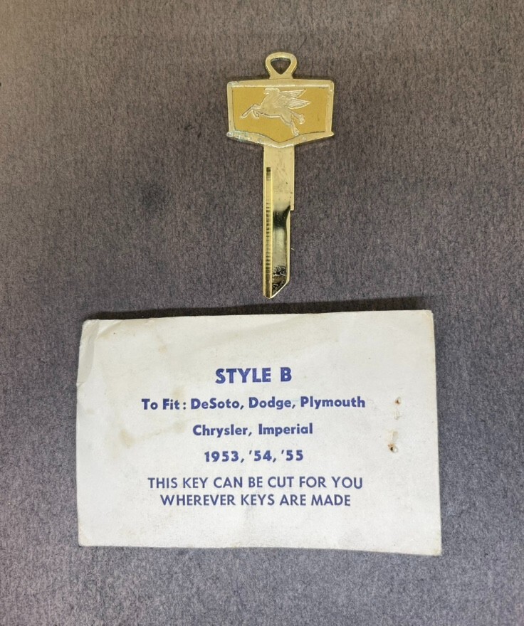 Mobil Pegasus Key Blanks for Style B and E for Vintage Ford, Desoto, Studebaker