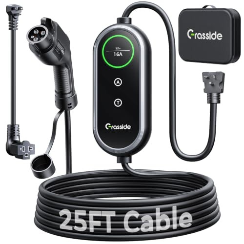 2026 New Level 1&2 EV Charger, 8-16Amp Adjustable Current & Timer, 25FT EV