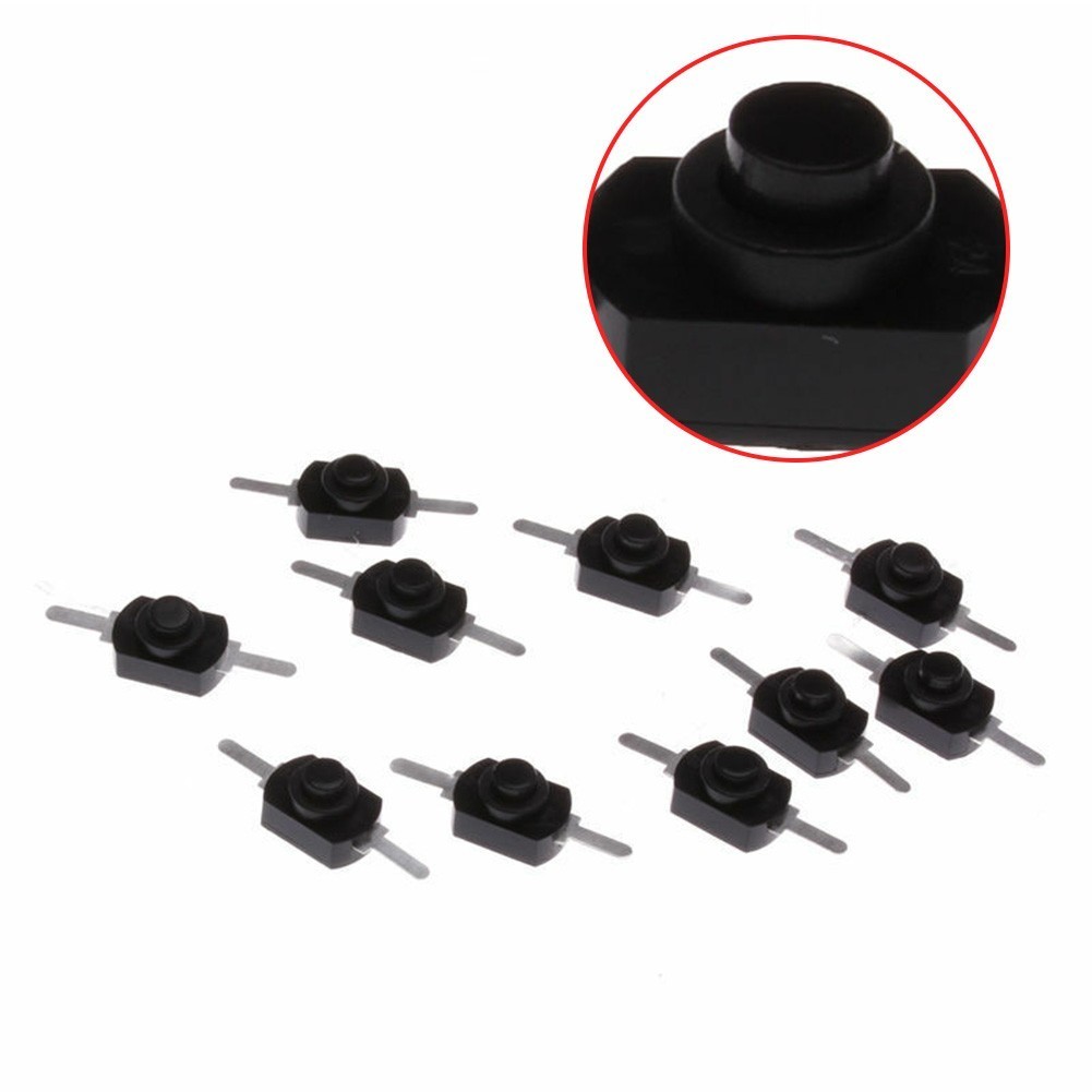 Latching Switch for MINI On Off Push Torch 10pcs 1A 30V Black Button Brand New