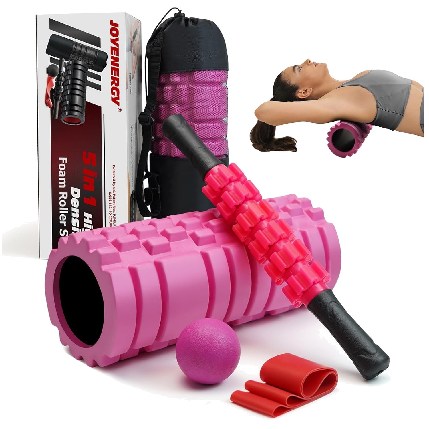 High Density Patented Foam Roller Set - Deep Tissue Relief