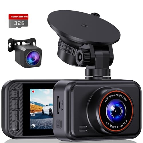 YEEGER DASH CAM FRONT AND REAR, 2.5K DUAL DASH CAMERA FOR CARS, 2560P - E