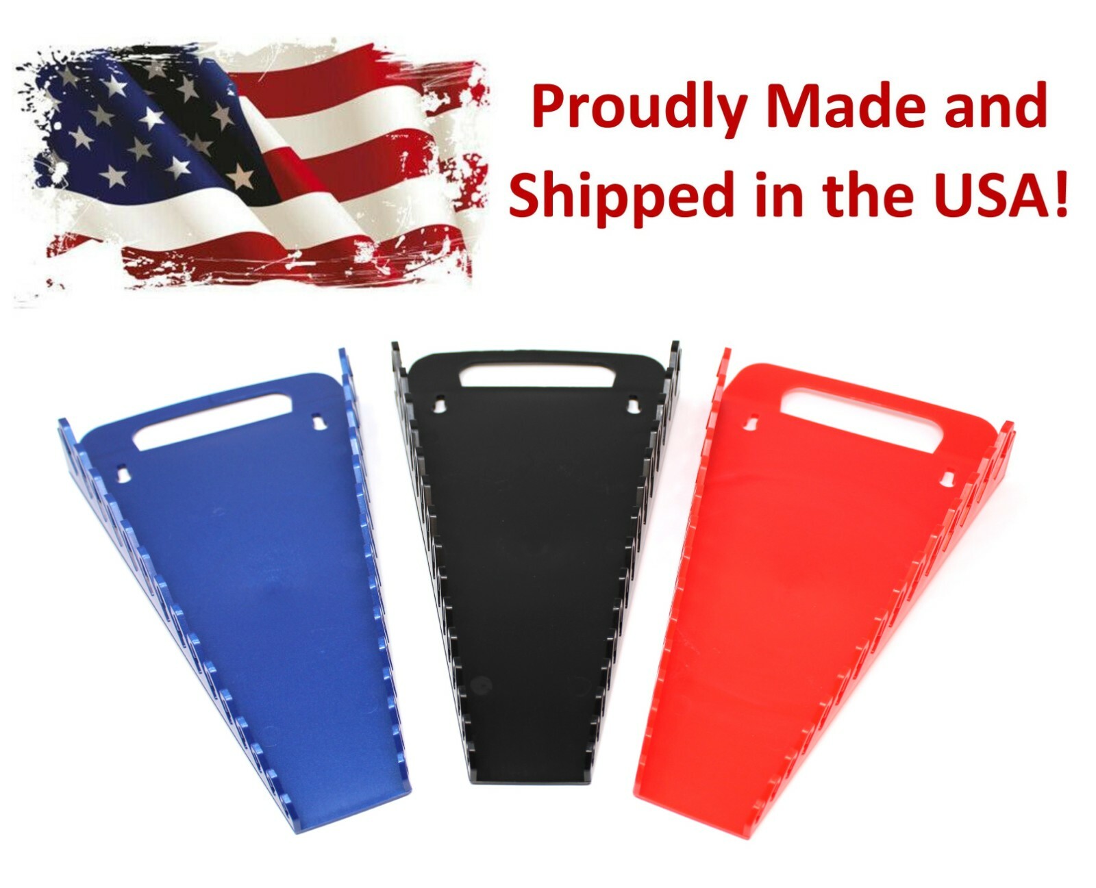 Plastic Portable 15-Tool Wrench Gripper Organizer Tray Holder