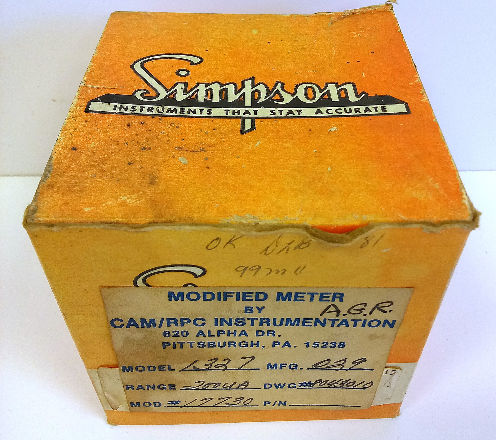 Simpson 1327 17730 Modified Panel Meter for Coating Thickness