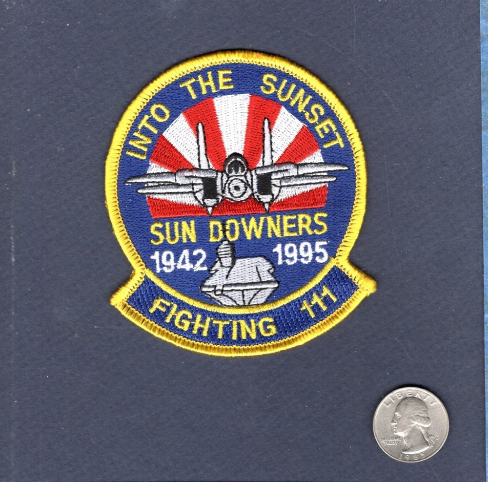 Original VF-111 SUNDOWNERS DECOM 1995 F-14 TOMCAT US NAVY Squadron Patch