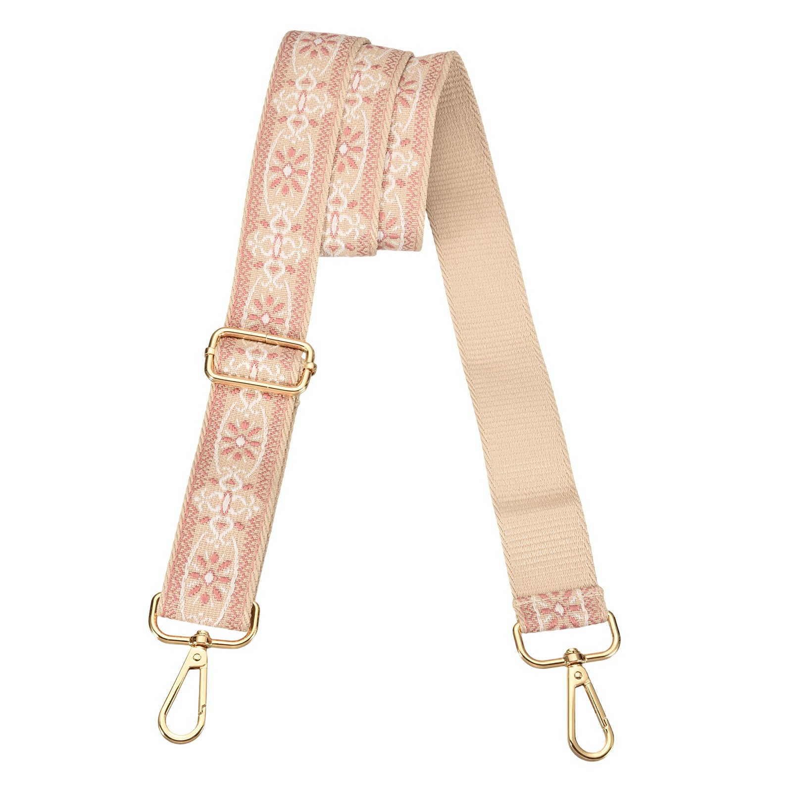 Purse Strap Replacement, Adjustable Canvas Exquisite Patterns Crossbody, Pink