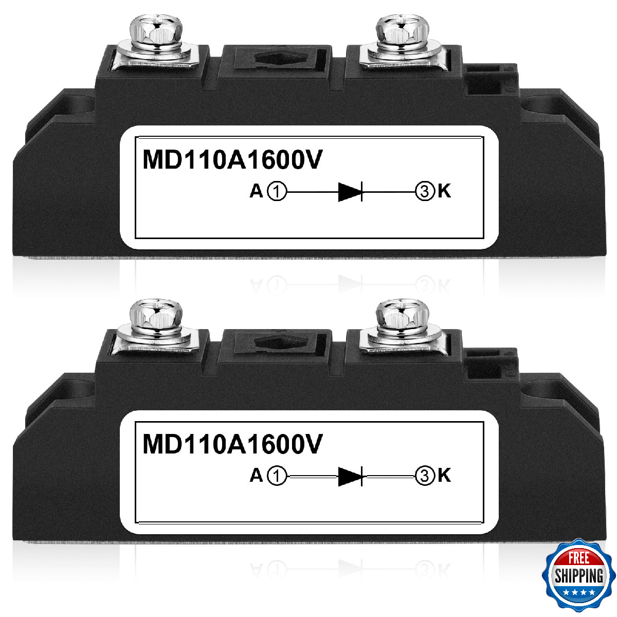 Yexiya 2 Pcs MD 110A (100A)-16 Solar Diode, Anti Reverse One Way Diode Use Volta