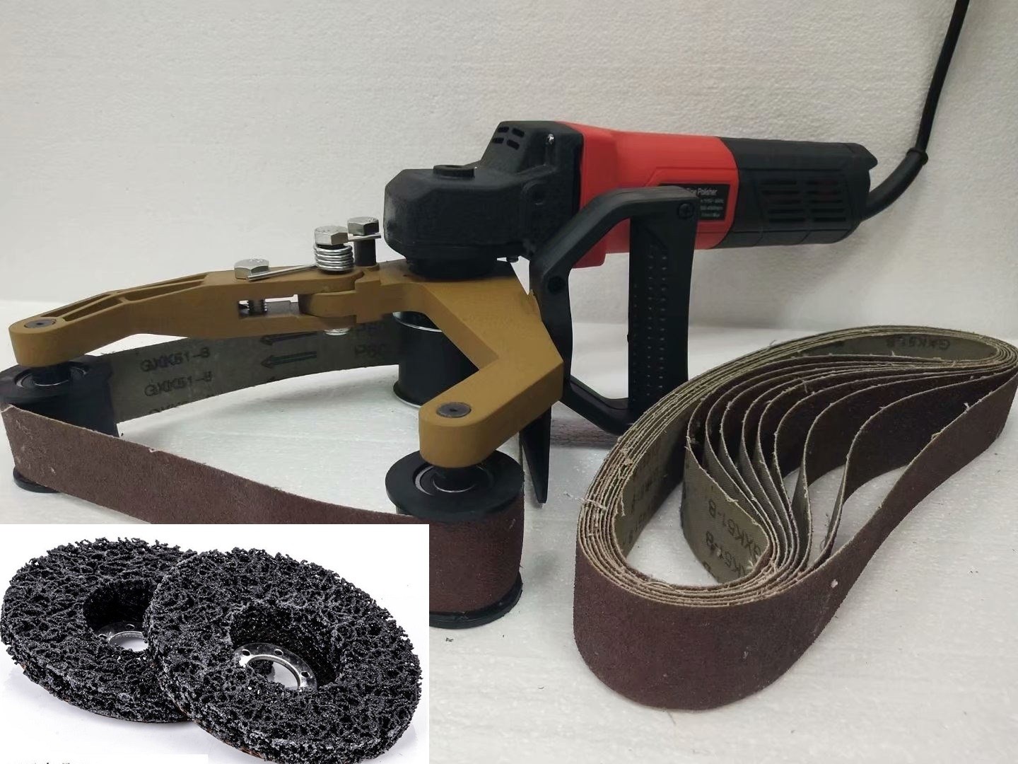 Pipe Tube Polisher 10 sanding belt silicon carbide Strip Wheel metal wood repair